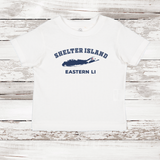 Shelter Island Eastern LI Short Sleeve T-shirt | Classic Colors | Toddler White