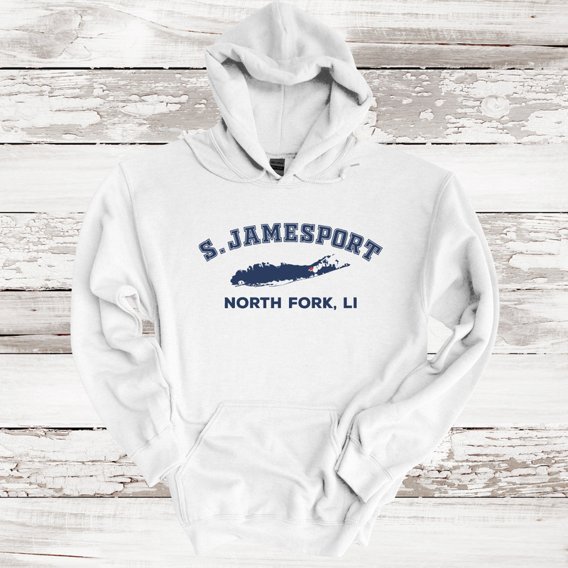 South Jamesport North Fork Hoodie | Adult Unisex | WHITE