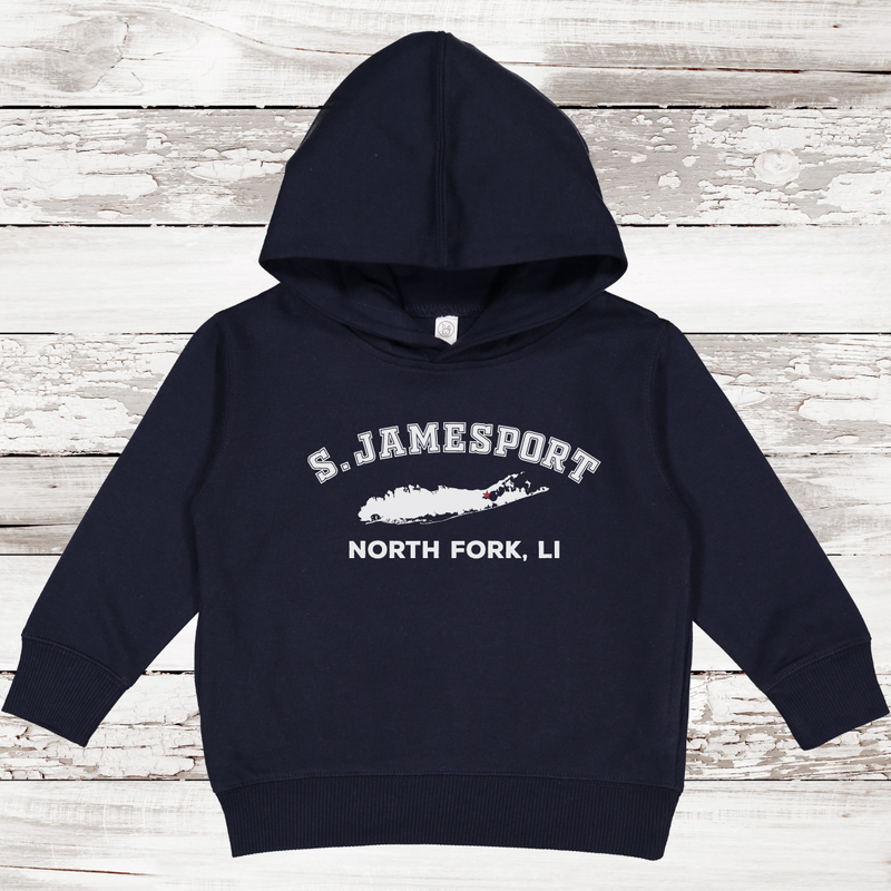 South Jamesport North Fork LI Fleece Hoodie | Classic Colors |Toddler Navy