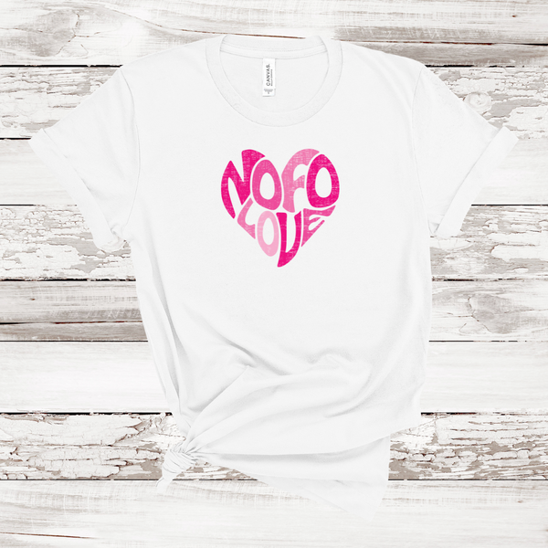 NOFO Love Heart T-shirt | Adult Unisex | White