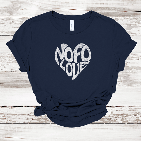 NOFO Love Heart T-shirt | Women's Relaxed Fit | Navy