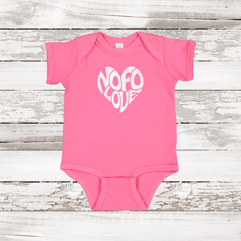 NOFO Love Heart Baby Onesie | Hot Pink