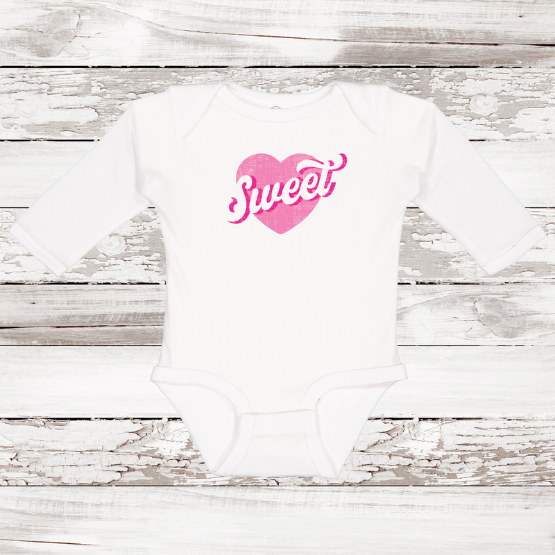 SWEET Valentine Long Sleeve Baby Onesie