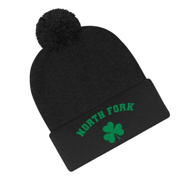 North Fork Shamrock Pom Pom Beanie Black