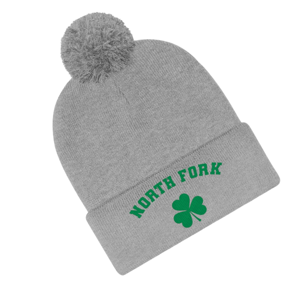 North Fork Shamrock Pom Pom Beanie Silver