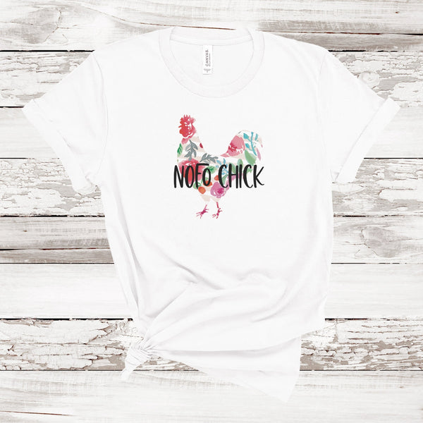 Floral NOFO Chick T-shirt | Adult Unisex | White