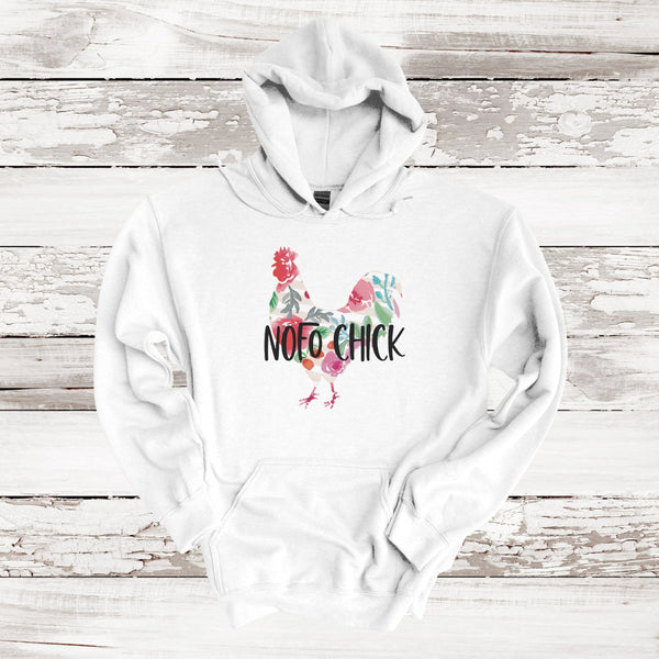 NOFO Chick Unisex Hooded Sweatshirt | White