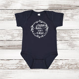 Farm Hair Don't Care Baby Onesie Navy