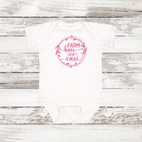 Farm Hair Don't Care Baby Onesie White