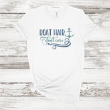 Boat Hair Don't Care T-shirt | Adult Unisex White