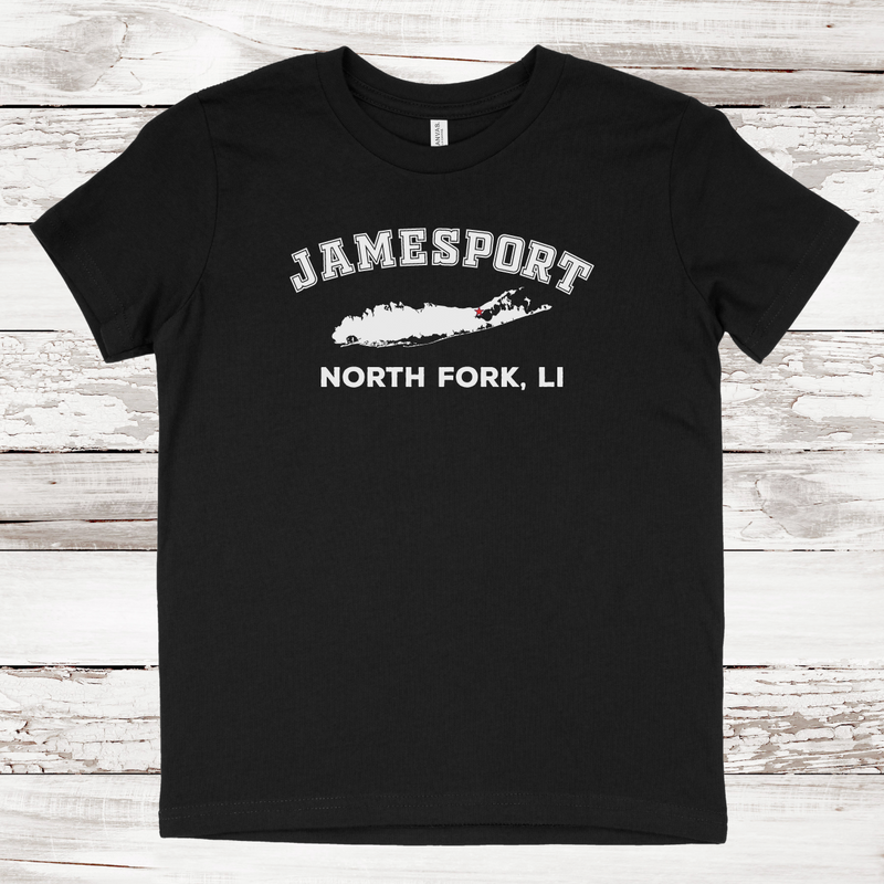 Jamesport North Fork Long Island T-shirt | Classic Colors | Kids Black