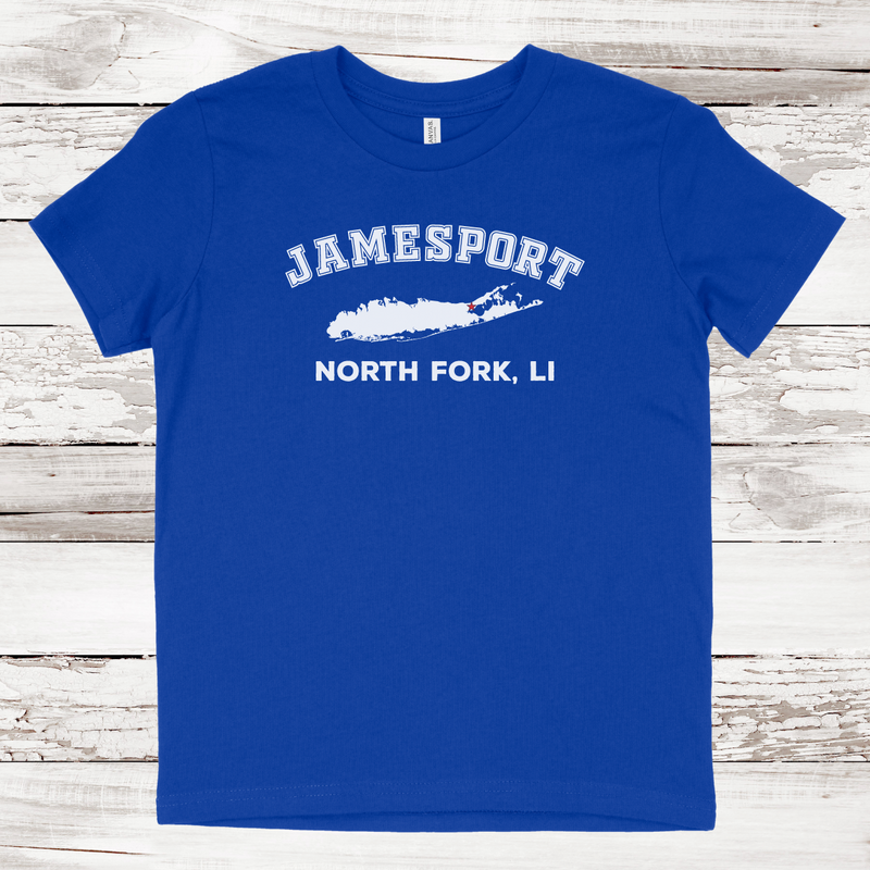 Jamesport North Fork Long Island T-shirt | Classic Colors | Kids True Royal