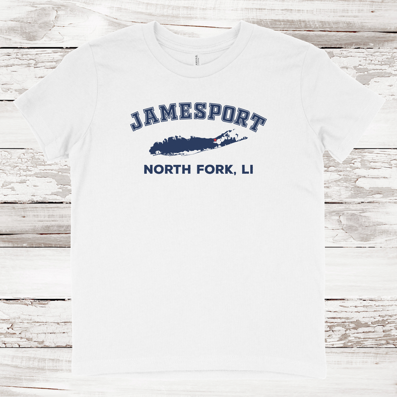 Jamesport North Fork Long Island T-shirt | Classic Colors | Kids White