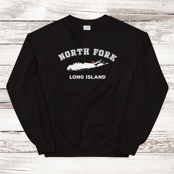 RETIRED DESIGN | NO DATE | Classic North Fork Long Island Sweatshirt | Adult Unisex | Black