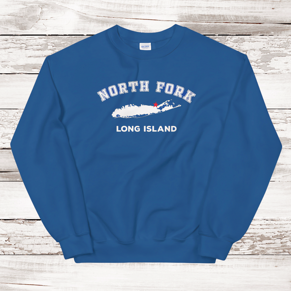 RETIRED DESIGN | NO DATE | Classic North Fork Long Island Sweatshirt | Adult Unisex | Royal
