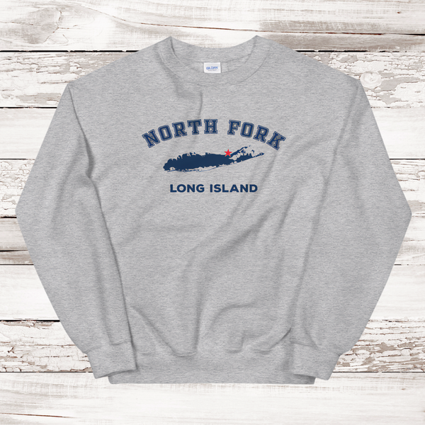 RETIRED DESIGN | NO DATE | Classic North Fork Long Island Sweatshirt | Adult Unisex | Sport Grey