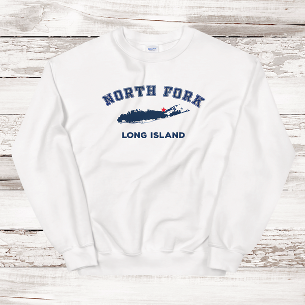 RETIRED DESIGN | NO DATE | Classic North Fork Long Island Sweatshirt | Adult Unisex | White