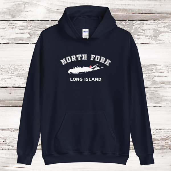 RETIRED DESIGN | NO DATE | Classic North Fork Long Island Hoodie | Adult Unisex | Navy