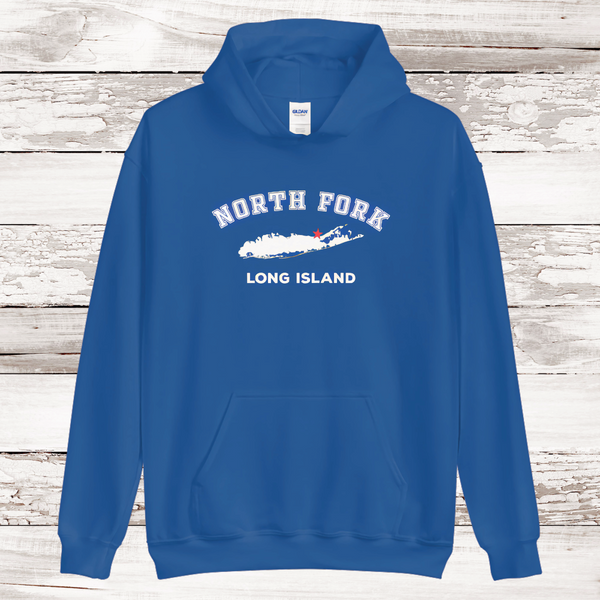 RETIRED DESIGN | NO DATE | Classic North Fork Long Island Hoodie | Adult Unisex | Royal