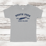 Classic North Fork Long Island Toddler Short Sleeve T-shirt Athletic Heather