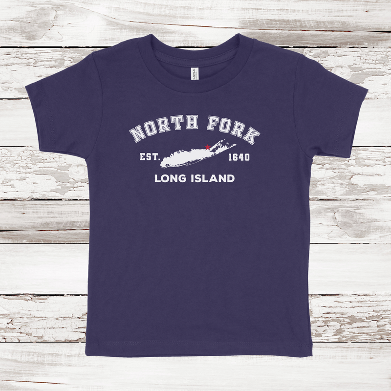 Classic North Fork Long Island Toddler Short Sleeve T-shirt Navy