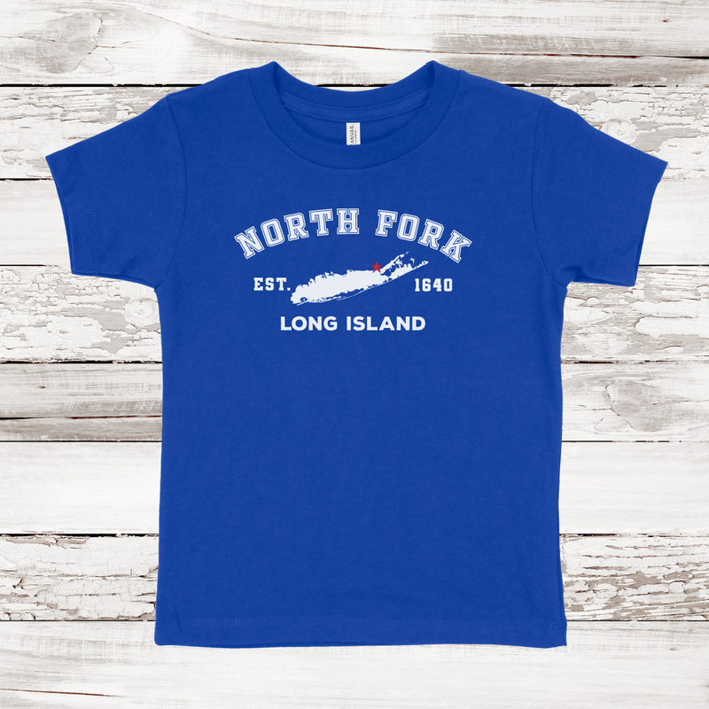 Classic North Fork Long Island Toddler Short Sleeve T-shirt True Royal