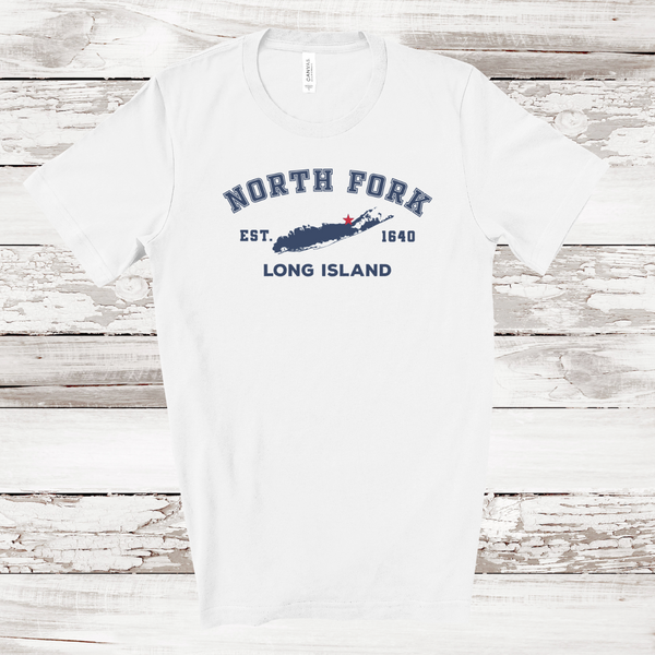 Classic North Fork Long Island T-shirt | Adult Unisex | White
