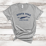 Classic North Fork Long Island T-shirt | Adult Unisex | Athletic Heather