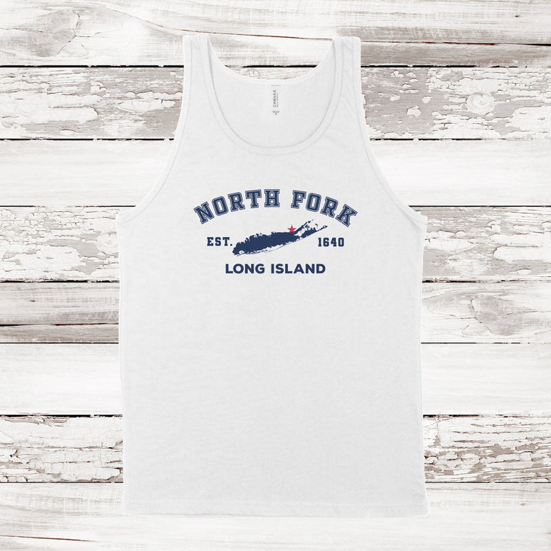 Classic North Fork Long Island Unisex Tank Top White