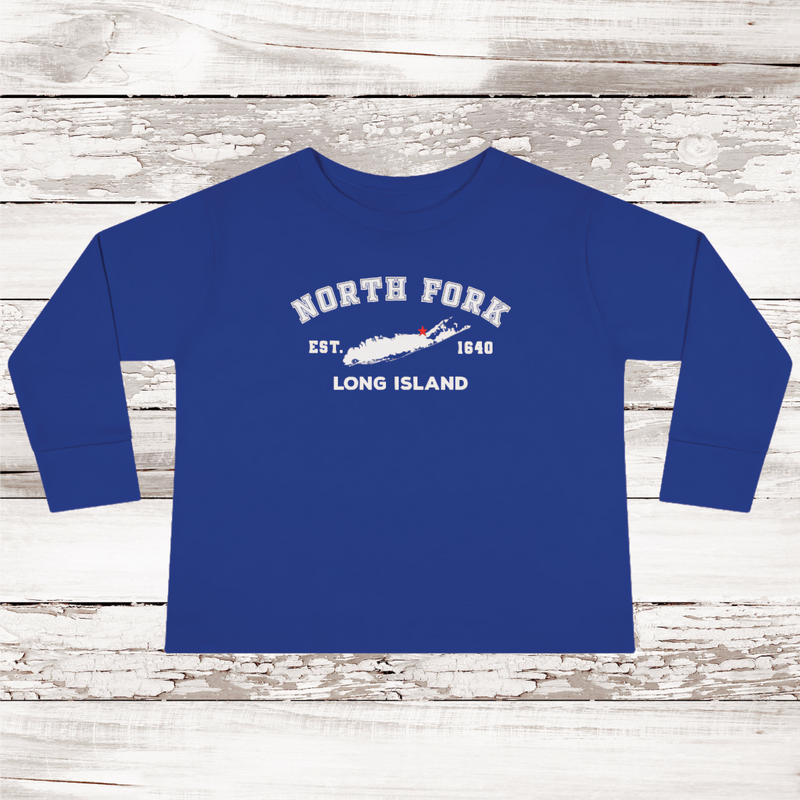 Classic North Fork Long Island Long Sleeve T-shirt | Toddler