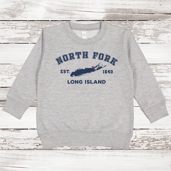 Classic North Fork Long Island Toddler Fleece Sweatshirt