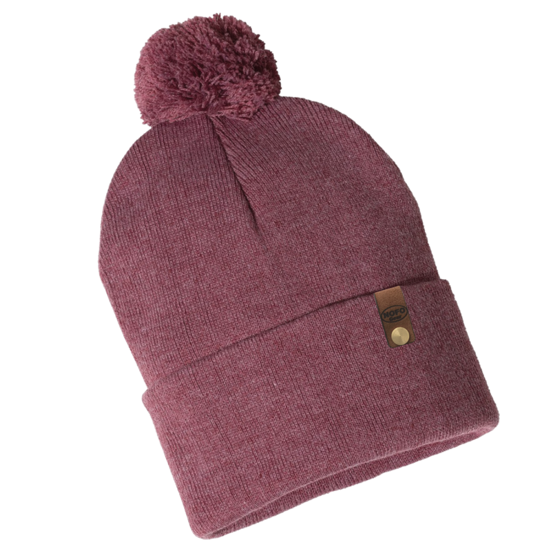 NOFO Gear Pom Pom Beanie - Vineyard Heather Cabernet