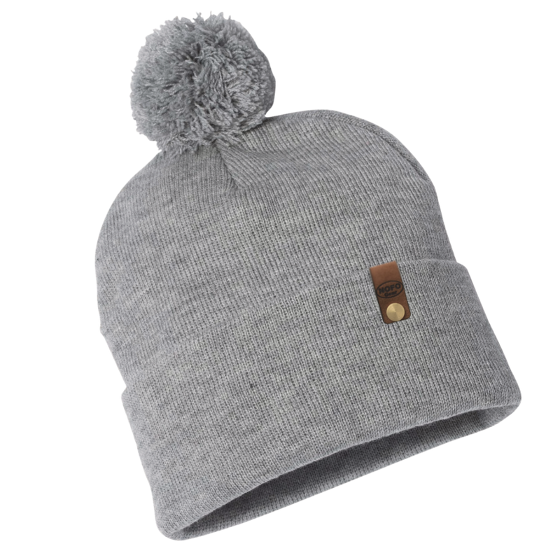 NOFO Gear Pom Pom Beanie - Heather Greys & Black Heather Grey